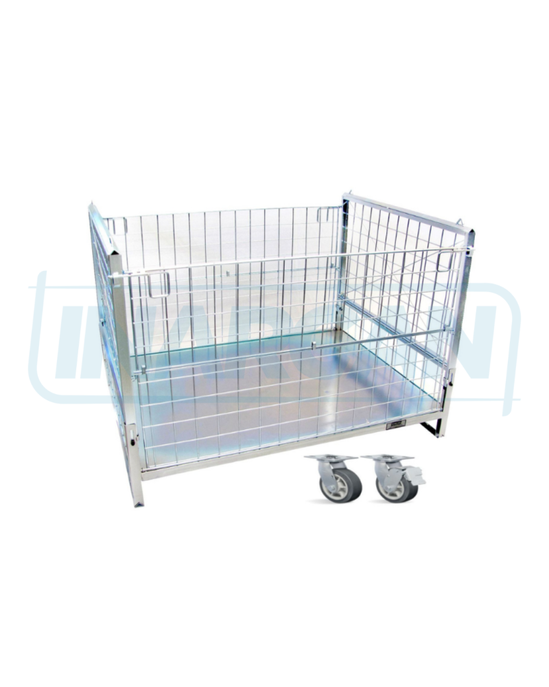 Container Pallet Empilhável com Chapa e Rodas 307-033