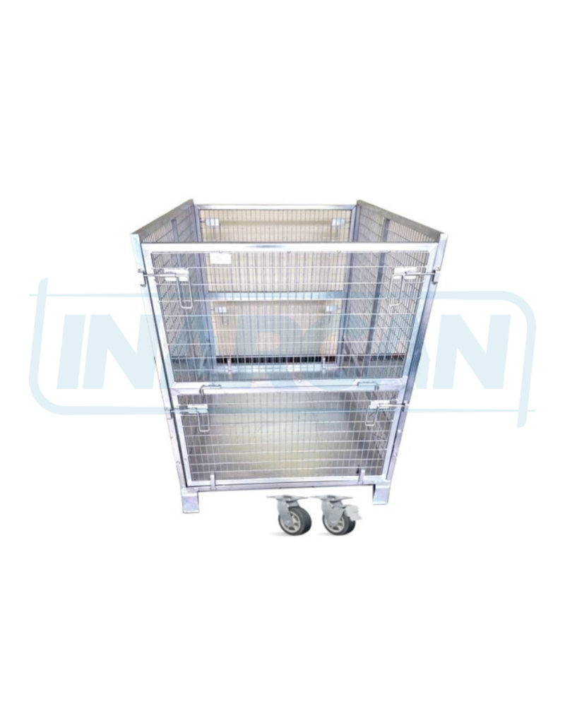 Container Pallet Empilhável com Chapa e Rodas 307-157