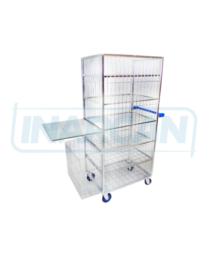 Carrinho 6 Prateleiras com Lixeira e Prancheta 240-001