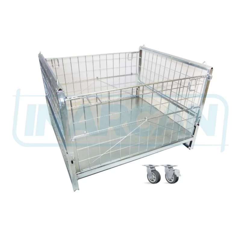 Container Pallet Empilhável com Chapa e Rodas 307-032