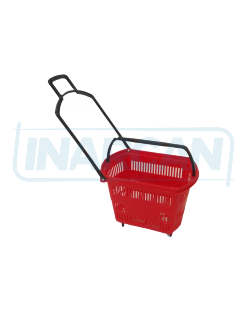 Cesto de Compras Plástico c/ Rodas 109-005