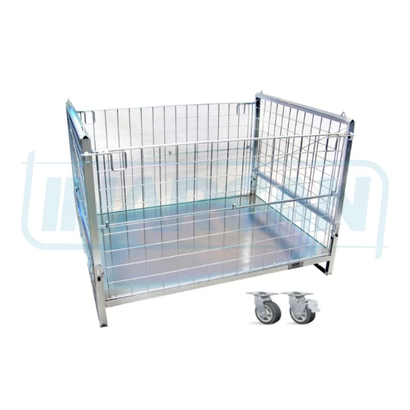 Container Pallet Empilhável com Chapa e Rodas 307-022