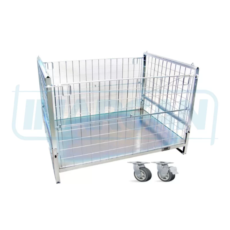 Container Pallet Empilhável com Chapa e Rodas 307-027